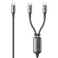 Joyroom S-A57 USB-C auf 2x USB-C Ladekabel - 100W, 1.5m - Grau