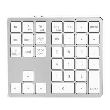 K-35 Bluetooth-Tastatur Slim 35-Tasten Computer Laptop Tastatur Tablet Zubehör - Silber Weiß