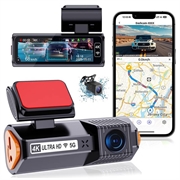 K19 Dual-Dashcam 4K Ultra HD mit GPS und WLAN - Schwarz