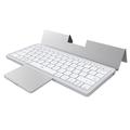 KF 8700 Faltbare kabellose Tastatur mit Touchpad und Polyurethan-Hülle - Silber