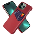 iPhone 14 Pro Max KSQ Hülle mit Kartenhalter - Rot