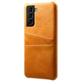 Samsung Galaxy S22 5G KSQ Beschichtete Kunststoff Hülle mit Kartenfächern - Orange