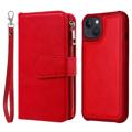 KT Multifunctional Serie iPhone 14 Wallet Hülle - Rot