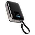 KUULAA KL-YD120 20000mAh Powerbank mit TFT-Display und integriertem USB-C-Kabel - 45W - Grau