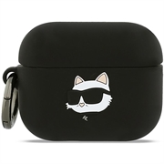 AirPods Pro 3 Karl Lagerfeld Choupette Kopf 3D-Silikonhülle - Schwarz