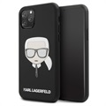 Karl Lagerfeld Embossed Glitter iPhone 11 Pro Max Hybrid Hülle - Schwarz