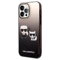 Karl Lagerfeld Gradient Karl & Choupette iPhone 14 Pro Max Hülle - Schwarz