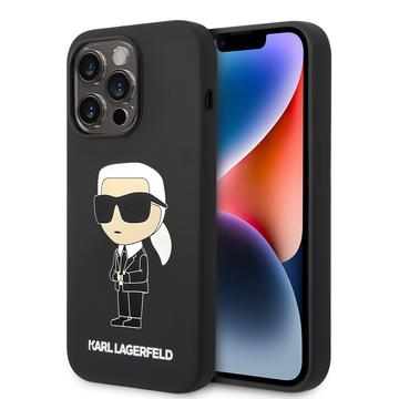 iPhone 15 Pro Max Karl Lagerfeld Ikonik Silikonhülle - Schwarz