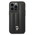 Karl Lagerfeld Quilted Puffy Ikonik Logo iPhone 14 Pro Max Hybrid Case - Schwarz