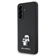 Samsung Galaxy A56 Karl Lagerfeld Saffiano Metal Karl and Choupette Hülle - schwarz