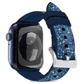 Kingxbar Crystal Fabric Apple Watch 9/8/SE (2022)/7/SE/6/5/4/3/2/1 Armband - 41mm/40mm/38mm - Blau