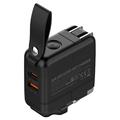 LDNIO Q2618 65W GaN-Schnellladegerät mit austauschbaren Steckern - USB-C/USB-A - Schwarz