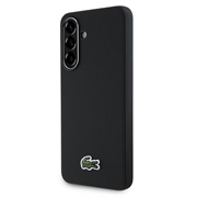 Samsung Galaxy A56 Lacoste Iconic Petit Pique Woven Logo-Hülle - Schwarz