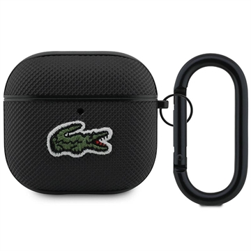AirPods 4 Lacoste Klein Pique Croc Logo Patch Hülle - Schwarz
