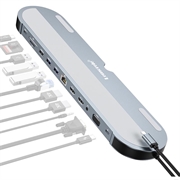 Lemorele TC28 12-in-1-USB-C-Hub / Dockingstation - Silber / Grau