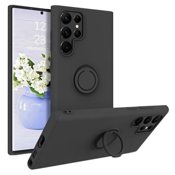 Samsung Galaxy S22 Ultra 5G Liquid Silikonhülle mit Ringhalterung