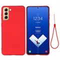 Samsung Galaxy S21 FE 5G Liquid Silikonhülle - Rot
