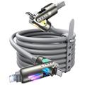 Lisen 240W 4-in-1-Ladekabel mit RGB - 2m - Grau