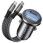 Lisen 51W Autoladegerät mit USB-C-Kabel - Schwarz