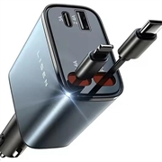 Lisen B104 4-in-1-Autoladegerät mit einziehbaren USB-C- und Lightning-Kabeln - 45W