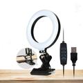 Live Broadcast Video Shooting 6" 3 Farbe Modi LED Selfie Ring Licht + Clamp Mount