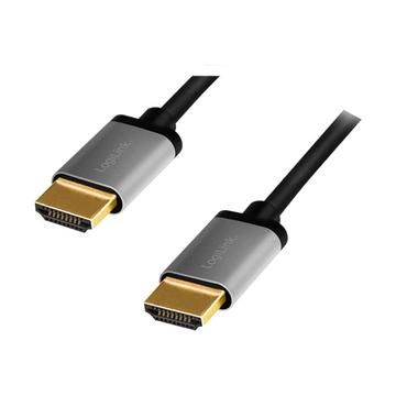 LogiLink CHA0101 Hochgeschwindigkeits-HDMI 2.0-Kabel mit Ethernet - 2m - Schwarz / Grau