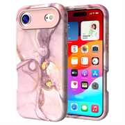 iPhone Air Luxus Marmor Hybrid Hülle - Rosa / Gold