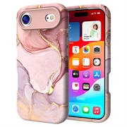 iPhone Air Luxus Marmor Hybrid Hülle - Purpur / Gold