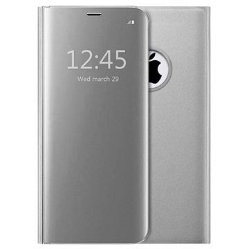 Luxus Clear View iPhone 7/8/SE (2020)/SE (2022) Flip Case - Silber