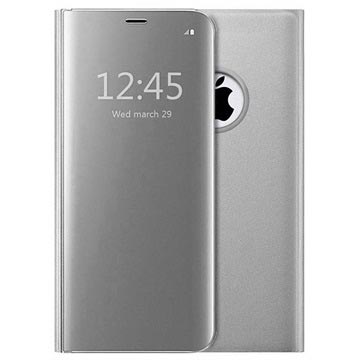 Luxury Series Mirror View iPhone 7 Plus / 8 Plus Flip Case - Silber