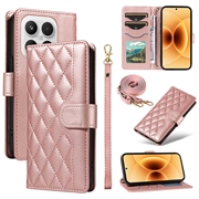 Xiaomi 17 Luxus Gesteppte Wallet Hülle - Roségold