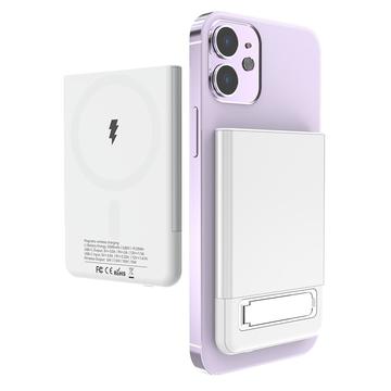 M10 Ultradünnes Metall MagSafe Wireless Ladegerät 15W/5000mAh - iPhone 12/13/14/15/16/17/Air - Weiß