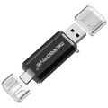 MICRODRIVE 64GB 2-in-1 USB 2.0 / USB-C Flash Drive - Schwarz