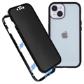 iPhone 15 Magnetisches Cover mit Sichtschutz aus Gehärtetem Glas - Schwarz