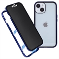 iPhone 15 Magnetisches Cover mit Sichtschutz aus Gehärtetem Glas - Blau