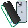 iPhone 15 Magnetisches Cover mit Sichtschutz aus Gehärtetem Glas - Grün