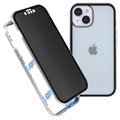 iPhone 15 Plus Magnetisches Cover mit Sichtschutz aus Gehärtetem Glas - Silber