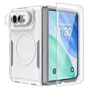 iPhone Duo Magnethülle mit Panzerglas und Kameralinsen-Schutz - Weiß
