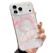 iPhone 17 Pro Max Magnetische Hülle mit eingebetteten Strasssteinen - Schwäne
