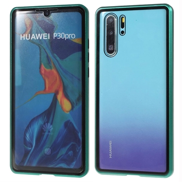 Huawei P30 Pro Magnetisches Hülle mit Panzerglas - Grün