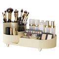 Makeup-Organizer mit drehbarem Pinselhalter - Beige