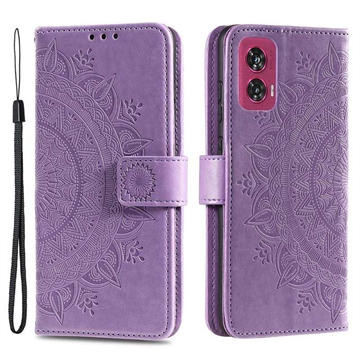 Motorola Edge 50 Fusion/G96 Mandala Serie Wallet Hülle - Purpur