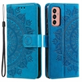 Samsung Galaxy A14/A14 5G Mandala Serie Wallet Hülle - Blau