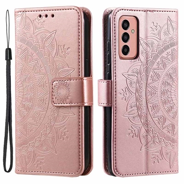 Samsung Galaxy A14/A14 5G Mandala Serie Wallet Hülle - Roségold