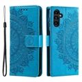 Samsung Galaxy A34 5G Mandala Serie Wallet Hülle - Blau