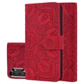 Mandala Serie Samsung Galaxy Note10+ Wallet Schutzhülle - Rot