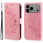 iPhone 17 Pro Max/18 Pro Max Mandala Serie Wallet Hülle - Rosa