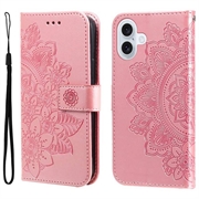iPhone 17 Mandala Serie Wallet Hülle - Rosa
