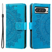 Google Pixel 11 Pro XL Mandala Wallet-Hülle mit Handschlaufe - Blau