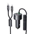 Mcdodo CC-037 120W Dual-Port-Autoladegerät mit USB-C- und Lightning-Kabeln - Schwarz